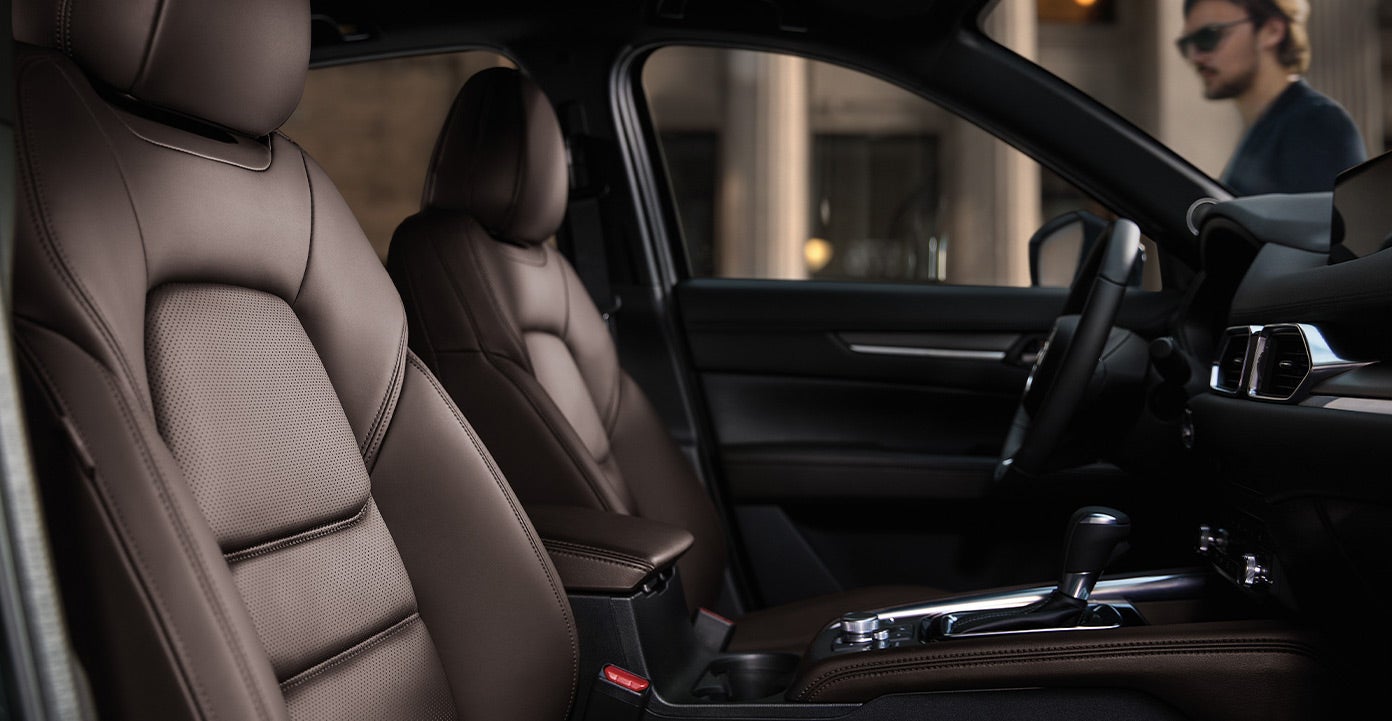 Front Interior of 2020 Mazda CX-5 with leather seats | Baglier Mazda in Butler, PA